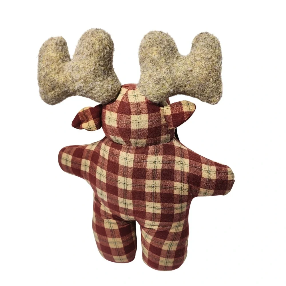 Vintage Pier‎ One Rustic Moose Ornament Decor Fabric Christmas Plus